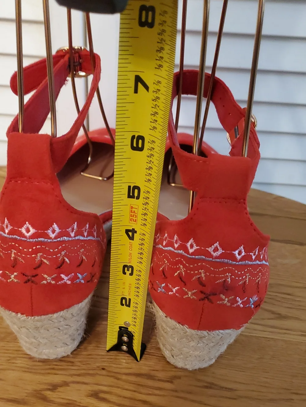 DREAM PAIRS Espadrilles Closed-Toe Ankle Strap Wedge Sandals Red - Sz 9